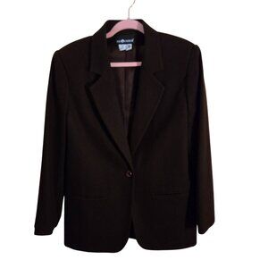 Sag Harbor Vintage Brown 100% Pure Wool One Button Blazer Size 12
